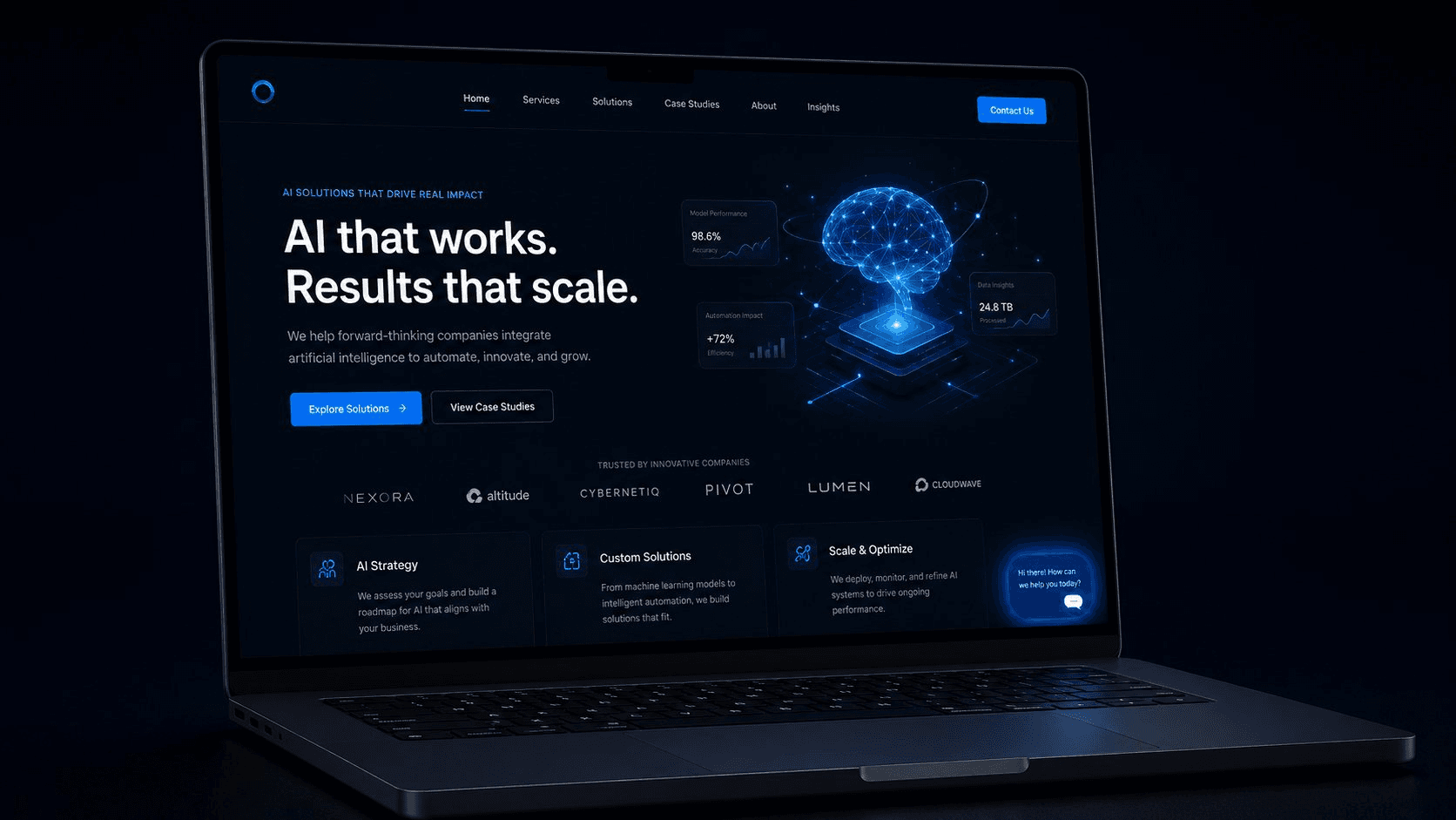 AI-powered website mockup